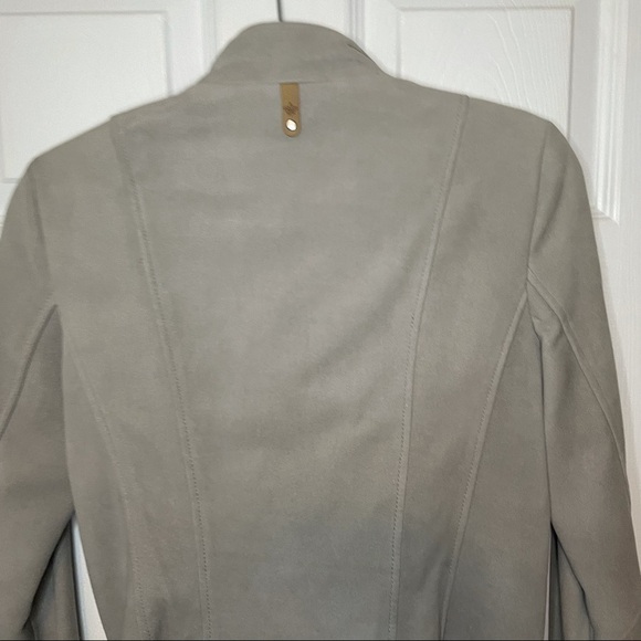 MACKAGE Cleo Grey Suede Leather Moto Biker Zip Jacket Small - Picture 5 of 12